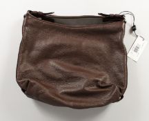 AN ARMANI COLLEZIONI STYLE DARK TAN CALF LEATHER HOBO BAG, with original dust bag, new with tags.