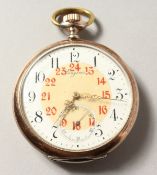 A GENTLEMAN'S LONGINES SILVER POCKET WATCH.