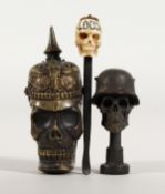 THREE X WWI PIPE TAMPER, VESTA AND SNUFF SPOON.