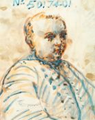 Thomas O'Donnell (20th century) bust length study of a man, mixed media, inscribed 'No. 5017401',