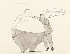 Wright (b. 1945). 'A Trifle Overweight aren't we Mr McKay', pen and watercolour, signed, 10