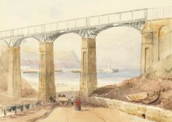 Henry Barlow Carter (1803-1867) British, 'A View of City Bridge Scarborough', watercolour, 6.5
