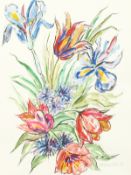 O Kokoschka (1886-1980) Austrian, A Still life of mixed flowers, watercolour, signed and dated '67',