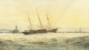 Frederick James Aldridge (1850-1933) British, 'Steam Yacht Aries', watercolour, signed, 12