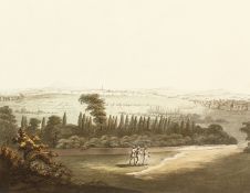 After James Hunter, A 19th century aquatint of 'East View of Bangalore, with the Cypress Garden,