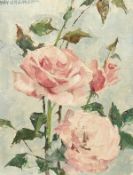 Nan Greacen (1908-1999) French, Two still life pictures of flowers, one pink roses, the other