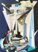 Arwa Seifeddine (20th century) Lebanese, Surreal abstract construction, watercolour and gouache,