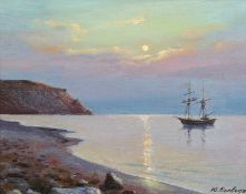 Yuri Voyevoda (b.1944) Russian, 'At Sunset', signed oil on board, 8