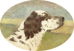 Alexandre Clarys (1857-1920) Belgian, A portrait of a spaniel, oil on canvas, signed, 8