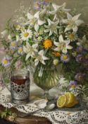 Lidya Datsenko (b.1948) Russian, 'Still Life' , signed oil on board, 15.75