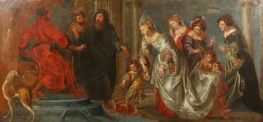 18th century Italian School, 'The Mystic Marriage of St Catherine', oil on canvas, 34