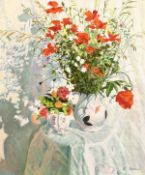 Yusif Tali (b.1960) Russian, 'Wildflowers And Poppies', signed oil on canvas, 25.5