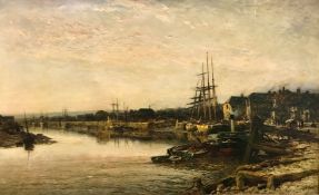 Benjamin Williams Leader (1831-1923) British, 'An Old Southern Port', A view of a port with