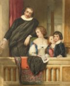 Robert Humphry Giles (1802-1881) British, 'A Balcony in Venice During a Festival', watercolour,