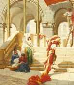 Frank William Warwick Topham (1838-1924) British, 'Preparing for the Festival' with Spanish