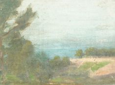 Style of Lavery, A country landscape, oil on board, 4.5