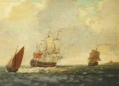 Attributed to Francis Swain (1725-1782) British, A royal yacht and other shipping heading to sea,