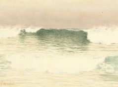 A. Mitchell, A seascape with crashing waves, watercolour, signed, 11