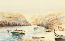 Joseph Galea (1904-1985) Maltese, two scenes from Malta, the first a street view of a church with