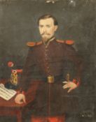19th century French school, A portrait of an officer from the Imperial guard, indistinctly signed