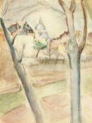 20th century French school, A conte chalk study of a female nude, 9