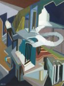 Arwa Seifeddine (20th century) Lebanese, Surreal abstract composition, gouache, signed, 25