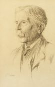 F. Lessore (19th/20th century), A portrait of James Bonar, charcoal, signed and bearing label verso,