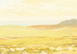 Robert Morson Hughes (1873-1953) British, A view of paths leading to the sea, oil on board,