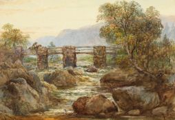 William Appleton (19th century) British, A pair of welsh mountain river scenes, watercolour,