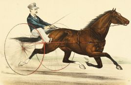 'St Julian'. A scene of a racing horse and carriage, a print, published by Currier and Ives, 11