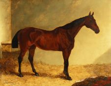John Frederick Herring Sr. (1795-1865) British, 'Gypsy', A chestnut horse in a stable, oil on panel,