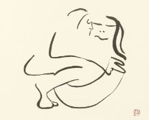 After John Lennon, A Lithograph of an entwined couple, numbered '565/3000', 15