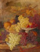 Henry Gummery (1832-1912) British, A still life of abundant fruit, with grapes and vines, oil on