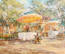 Sergei Sviridov (b.1964) Russian, 'Summer Garden', signed oil on canvas, 18