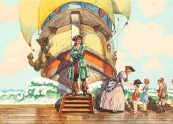 A collection of illustrations by various hands including a maritime scene by Dunatan Mortimer,