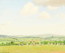 Robert Morson Hughes (1873-1953) British, 'The Merry Maidens, Stone Circle', oil on board, signed