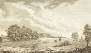 A small group of antique engravings, views of country houses by various hands, engravings, all 7.