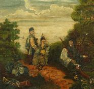 19th century Chinese School, A study of figures in a landscape in traditional costume, 8