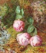 Jabez Bligh (19th century) British, A study of roses in a naturalistic setting, watercolour, signed,