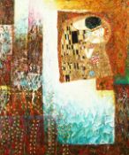 After Klimt, 'The Kiss', oil on canvas, 24