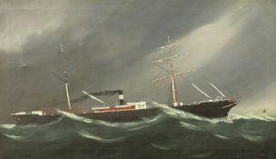 Early 20th century European school, A pair of pictures of the 'Hamburg' a steam sailing vessel,