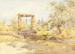 K. McCrackin, 'An Idle Moment', watercolour, inscribed verso, unframed, 10.5