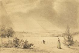 Early 19th century, 'Mount Kenedy, Co. of Wicklow, the Seat of Cuningham esq.', pencil drawing in an