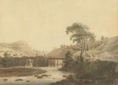 18th century German school, 'Eingang in den Plauischen Grund', aquatint, 13.75