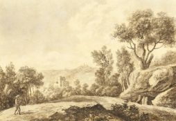 19th century, two scenic landscapes one titled 'Copy from Swannevelt', watercolour signed and