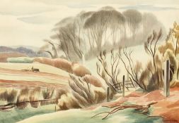 Clifford Webb (1895-1972), A farmer ploughing, lithograph, 10