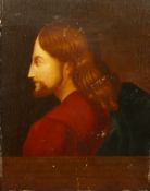 19th century European School, After the Emerald Icon, a portrait of Christ in profile, oil on canvas
