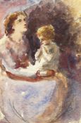 Maud Lee Cockburn (1865-1957) British, a mother and child at a time of prayer, watercolour, 5