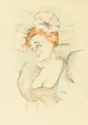 After Toulouse-Lautrec (1864-1901) French, a drawing of 'Marcelle Lender', pencil, 9 x 6.5