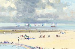 Geoffery Chatten (b. 1938) British, 'Gorleston Beach', oil on board, signed, 14